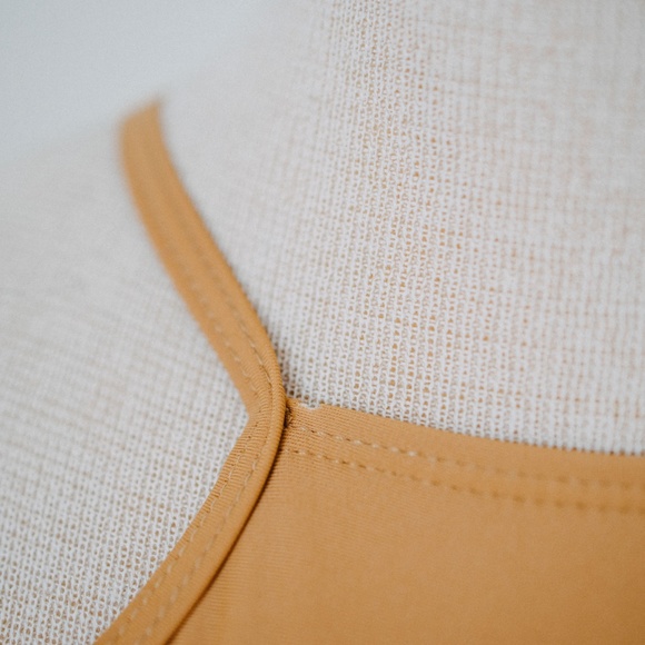 🌿Mustard Yellow Halter Swim Top with Ties - Picture 4 of 5